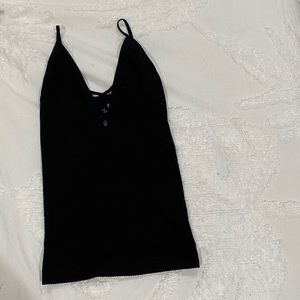 Black Free People V neck tank top
